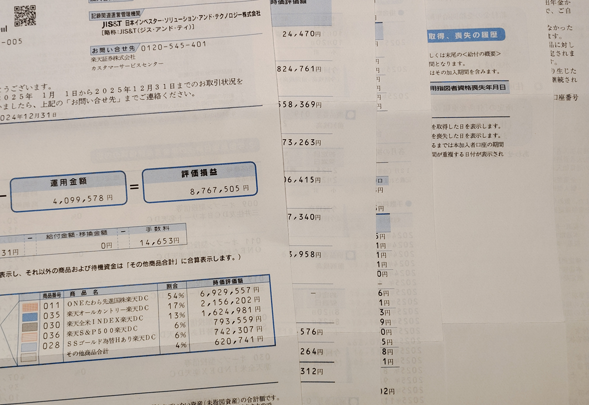 確定拠出年金お取引状況のお知らせ