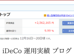 iDeCo 2022年12月の運用実績 +2,562,165円