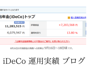 イデコ運用実績+720万円。先月より+30万円。ドルベースで先月より+2,000ドル